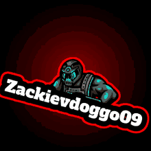 a logo that says zackievdoggo09 with a robot