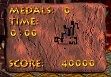 a screenshot of a video game that says medals 0 time 0:00 score 40000