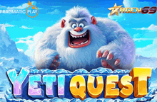 a cartoon yeti is on a poster that says yeti quest