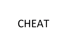 a white background with the word cheat written in black