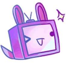 a cartoon drawing of a box with bunny ears