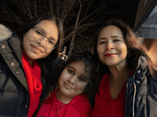 a woman and two girls pose for a picture