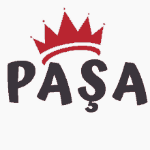 the word pasa with a red crown on it