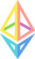 a rainbow colored triangle with the letter a in the middle