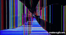 it looks like a broken screen with a lot of lines coming out of it .
