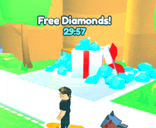 a screenshot of a game that says free diamonds at 9:57