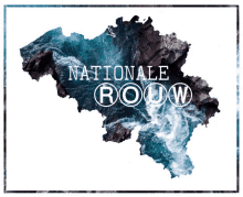 a poster with a map of belgium and the words nationale rouw