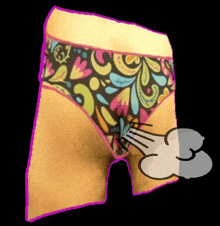 a cartoon drawing of a woman 's underwear with a cloud coming out of her butt