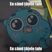 a cartoon character with the words eu cand tatele tale