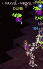 a screenshot of a video game with the name marvel