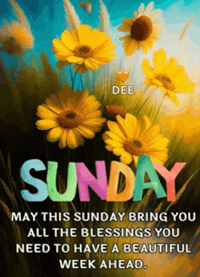 may this sunday bring you all the blessings you need to have a beautiful week ahead.