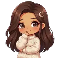 a girl with brown hair and a crescent moon in her hair