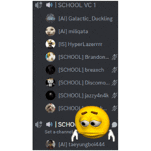 a screenshot of a discord channel with a smiley face on it