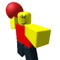 a yellow block with an angry face is holding a red ball