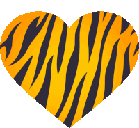 a yellow heart with black stripes on it