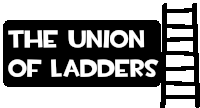 a black and white logo for the union of ladders with a ladder .