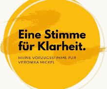 a yellow circle with the words eine stimme for klarheit written on it