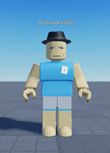 a roblox character with the name aritzcracker2007 on the top