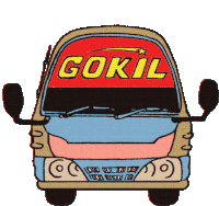 a cartoon drawing of a truck that says gokil on the front