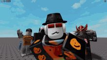 a group of roblox characters are posing for a picture and one of them is wearing a sweater that says i love you