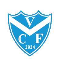 a blue shield with the letters v c f and 2024 on it