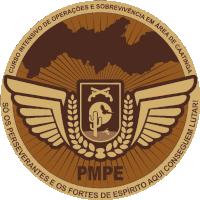 a logo for pmpe with a cactus and wings on it