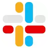 a slack logo with a red , white , blue and orange cross .