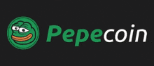 a pepe coin logo with a frog in the center