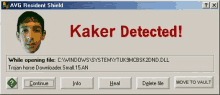 a computer screen that says kaker detected