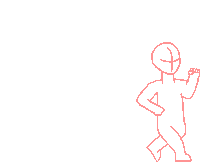 a drawing of a person walking with a cross on their chest