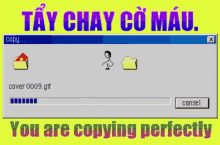 a computer screen that says you are copying perfectly on the top