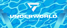 a logo for underworld the ultimate clan with a blue background