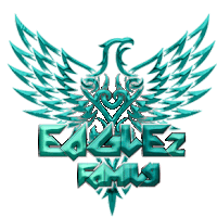 a logo for the eaglez family with a blue eagle on top