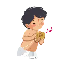 a cartoon drawing of a boy playing a musical instrument with the name miradoodles at the bottom