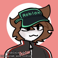 a cartoon character wearing a roblox hat