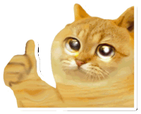 a sticker of a cat giving a thumbs up sign