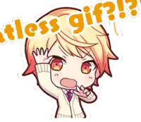 a cartoon of a boy with the words " gif " above his head