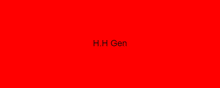 a red background with the words h.h. gen written in black