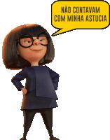 a cartoon character with a yellow speech bubble that says não contavam com minha astucia