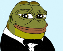 a frog in a tuxedo with a bow tie