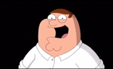 peter griffin from family guy is making a funny face with his mouth wide open .