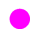 a purple circle on a white background is a pixel art .