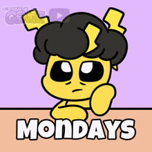 a cartoon of a cartoon character with the words mondays on the bottom