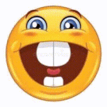 a cartoon smiley face with a big smile and a big mouth .