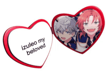 a heart shaped mirror says izuleo my beloved on the inside