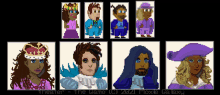 a pixel art of a group of people named theater the game