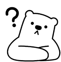 a black and white drawing of a teddy bear with a question mark above it .