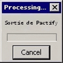 a computer screen shows a message that says processing x sortie de pactaf was not found or doesn 't exist .