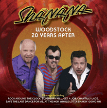 a cd cover with three men and the words woodstock 20 years after on it