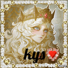 a picture of a girl with a crown and the word kys on the bottom